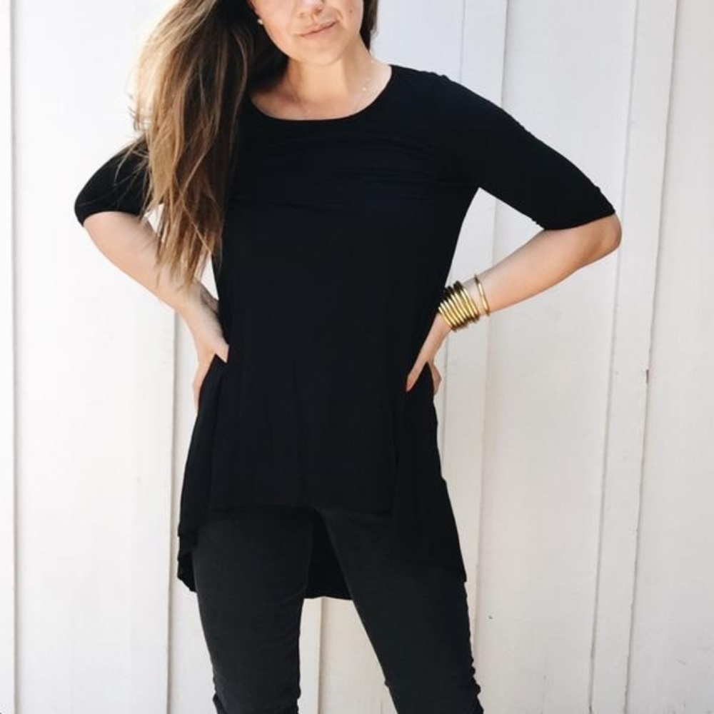 CJLA Carly's Favorite Half Sleeve Tunic, Black, Sm